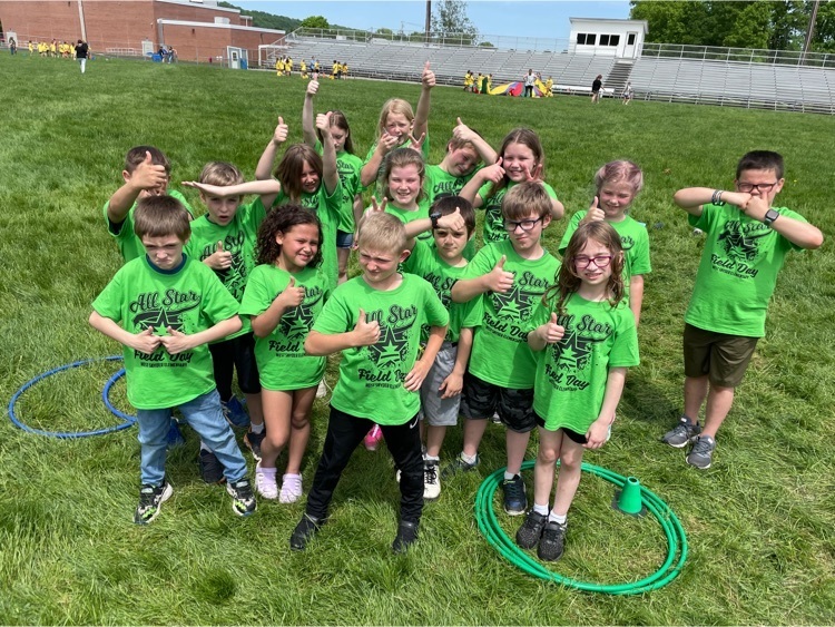 Field Day - 2022 Mrs. Cramer organized a fun Field Day for three groups- K/1, 2/3, and 4/5. Thank you to the West Snyder Elementary PTO for purchasing each student  at-shirt that matched their grade level color! 
