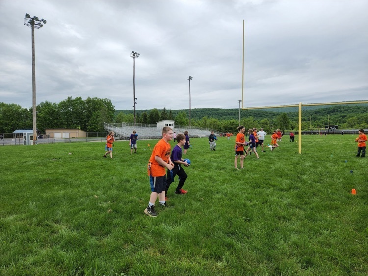 Field Day - 2022 Mrs. Cramer organized a fun Field Day for three groups- K/1, 2/3, and 4/5. Thank you to the West Snyder Elementary PTO for purchasing each student at-shirt that matched their grade level color!
